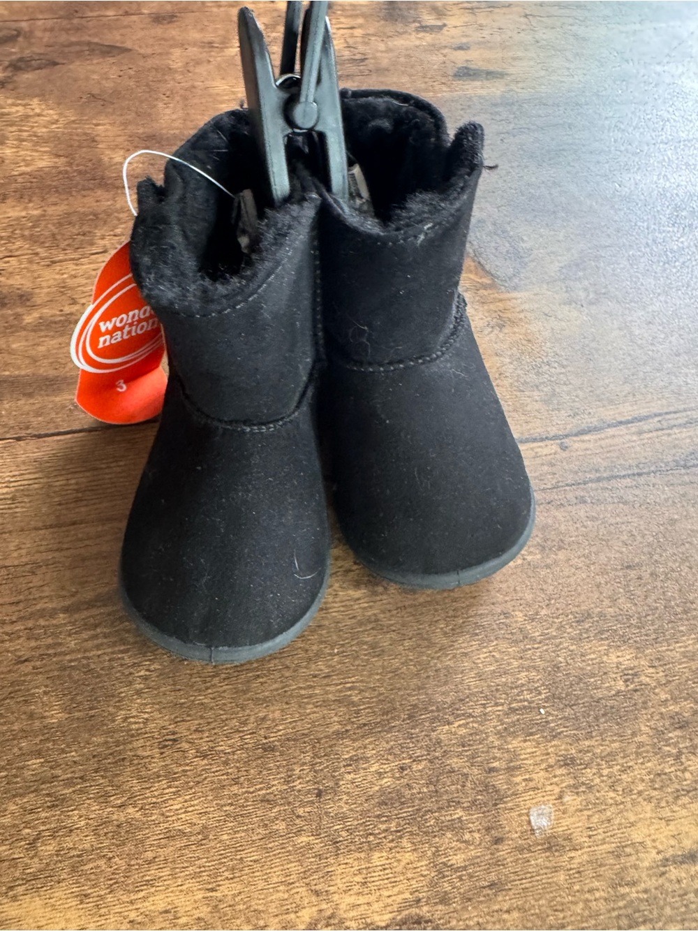 wonder nation Little Girls Black Fleece-Lined Ankle Boots